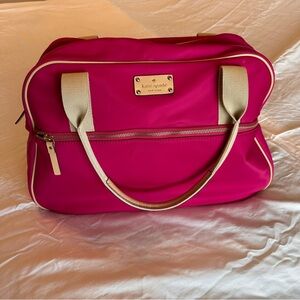 Kate Spade Fuchsia and Beige Travel Bag
